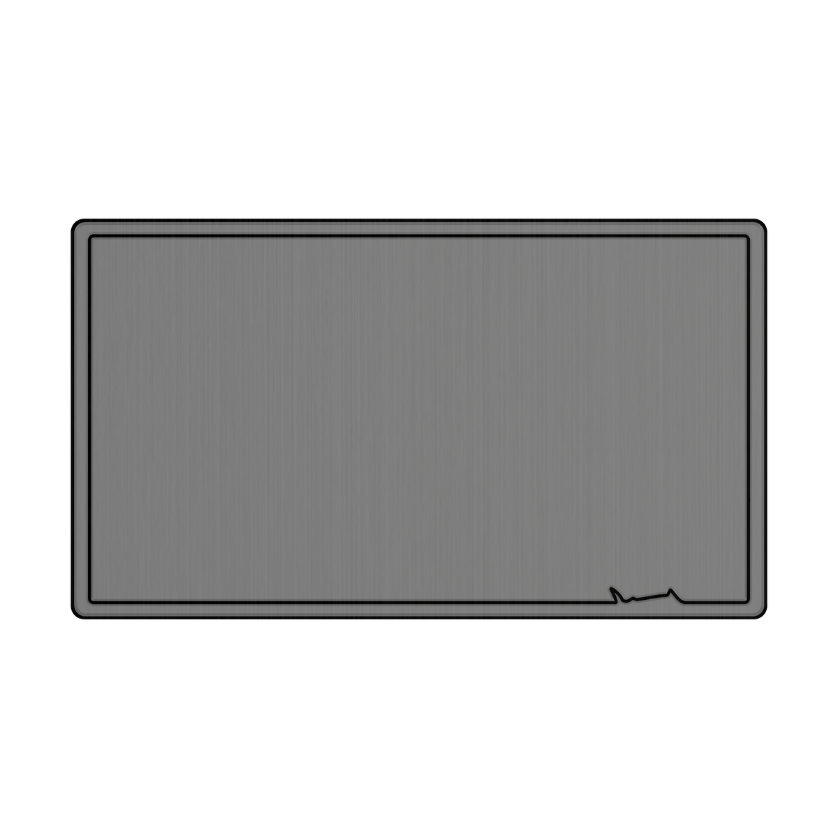 DEKit Cooler Pad. A rectangular gray metal sign with a brushed finish and a black border, shown on a plain white background.