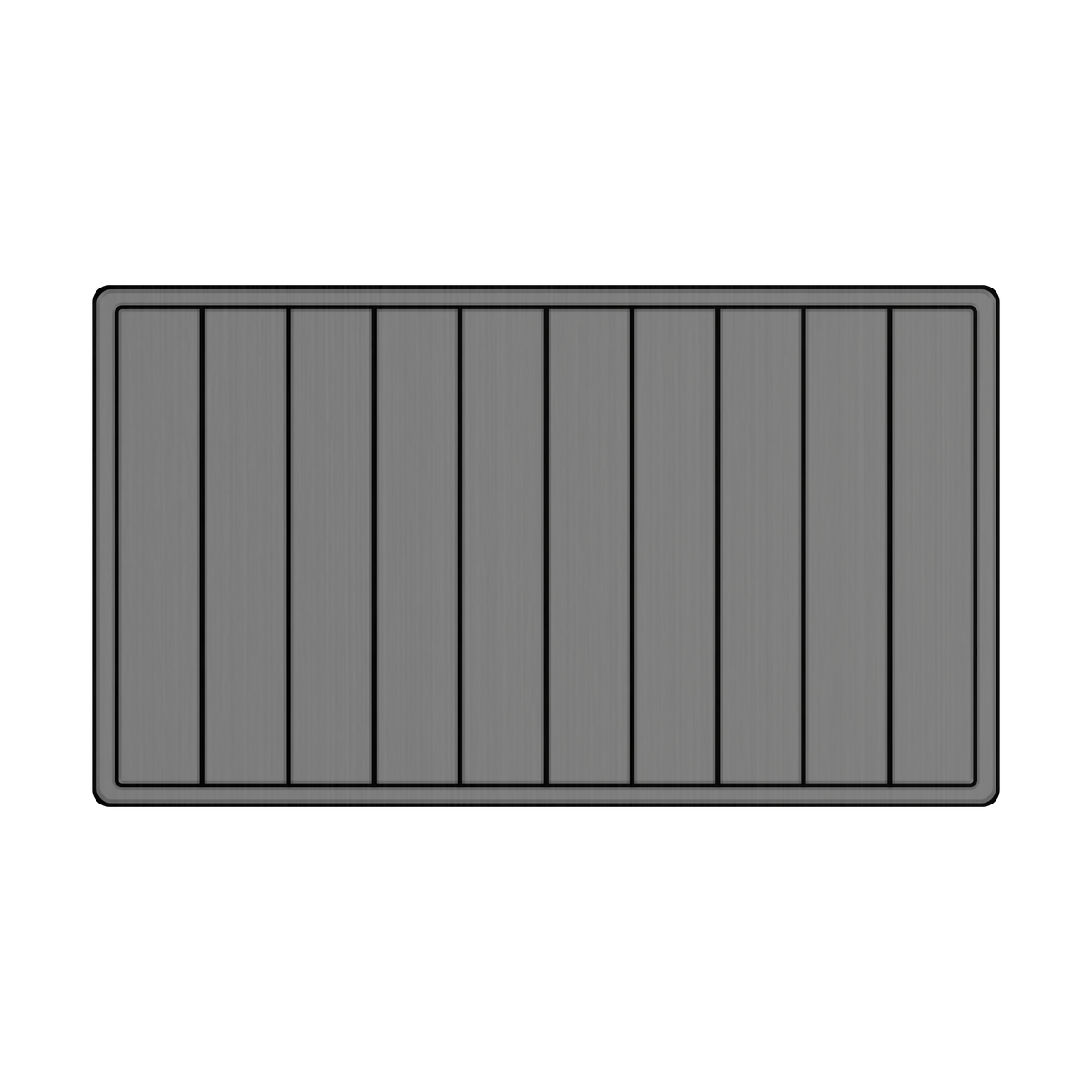 DEKit Cooler Pad. A rectangular gray panel with vertical slats and rounded corners, shown on a plain white background.