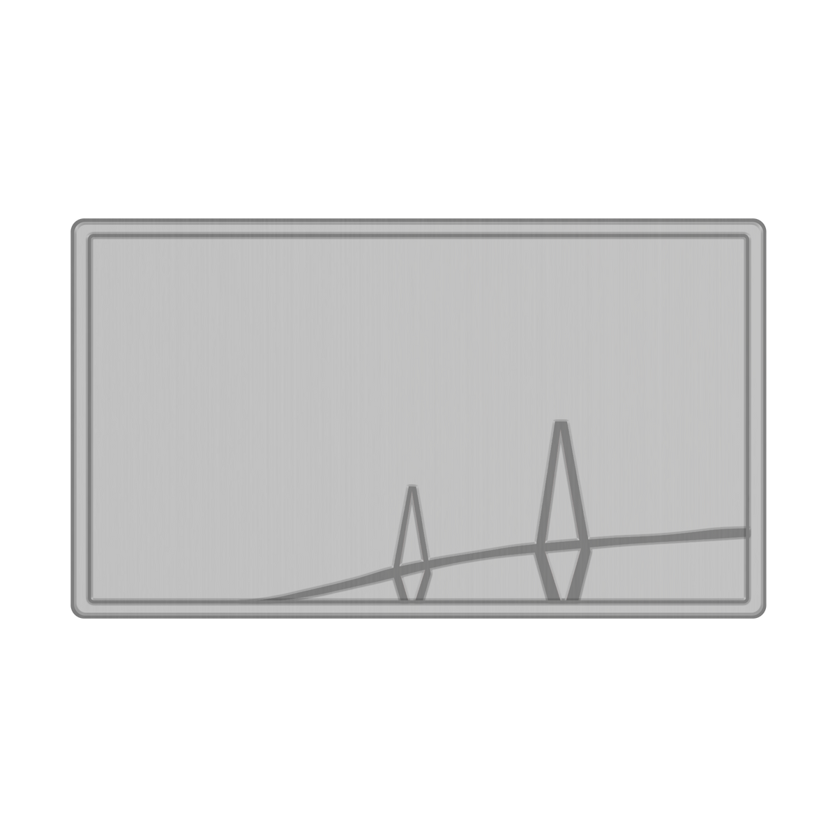 DEKit Cooler Pad. A minimalist gray rectangular card or label with rounded corners, featuring a simple dark gray abstract line drawing near the bottom center, shown on a plain white background.