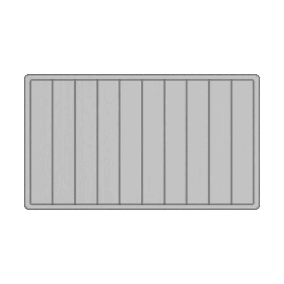 DEKit Cooler Pad. A rectangular gray panel with vertical slotted sections, shown on a plain white background.