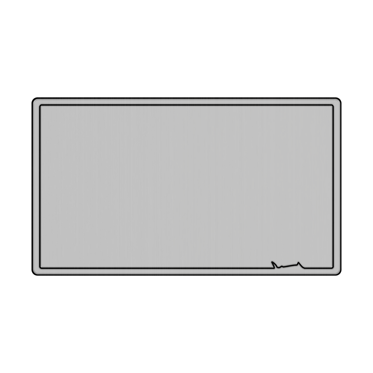 DEKit Cooler Pad. A rectangular gray sign or board with rounded corners and a dark border, shown on a plain white background.