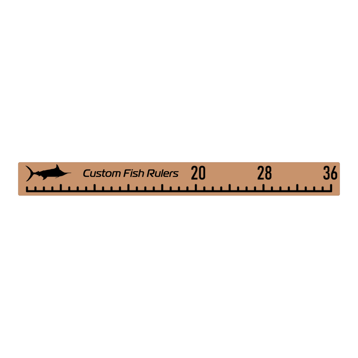 DEKit foam fishing ruler for boats so fisherman can see if their catch is legal to keep. This one allows customers to customize the design to match their boat's aesthetic or company.