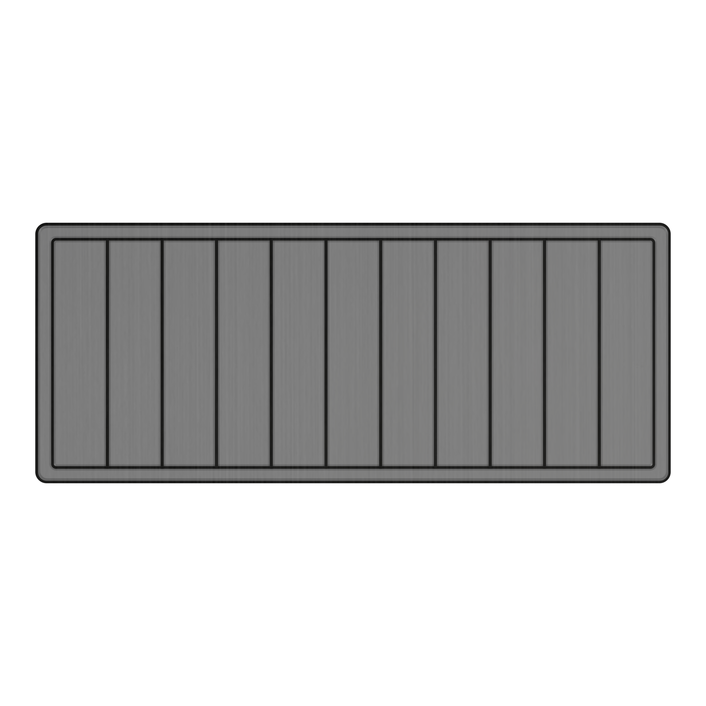 Anchor Grey-over-black foam helm pad at a boat's helm station, providing a comfortable, non-slip surface for the captain.