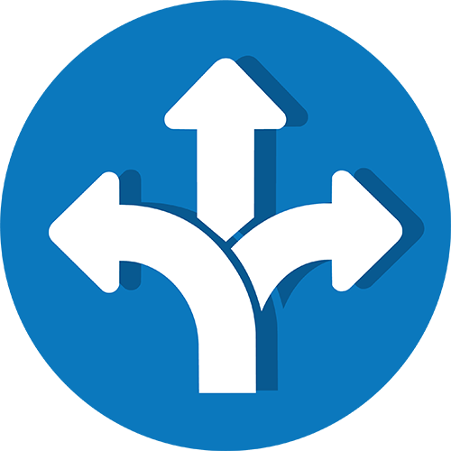 Arrow that splits off into three depicting how DEKit offers more product lines than any other sea deck company